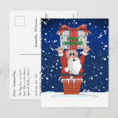 Santa Christmas Cartoon Snow Herfst Feestdagenkaart (Voorkant / Achterkant)