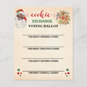 Santa Christmas Cookie Exchange Stemmen Kaart (Voorkant)