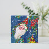 SANTA, CHRISTMAS CROWNS, HOLLYBERRIES HOLIDAY PART KAART (Staand voorkant)