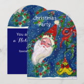 SANTA, CHRISTMAS CROWNS, HOLLYBERRIES HOLIDAY PART KAART (Voorkant / Achterkant)