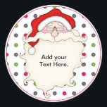 Santa Christmas Cupcake Toppers Stickers<br><div class="desc">kersttaarten Stickers. Blijf op een rietje of op een lolly-staaf achteraan. Aankruisen in versierde cupcakes.</div>