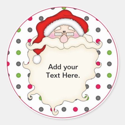 Santa Christmas Cupcake Toppers Stickers (Voorkant)