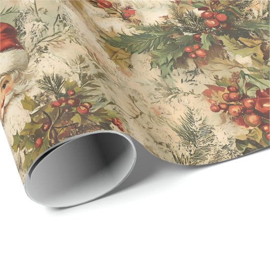 Santa Christmas Decoupage  Victoriaans Cadeaupapier (Rol Hoek)