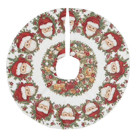 "Santa Christmas Design" Faux Linen Tr Imitatie Linnen Kerstboom Kleed (Voorkant)