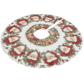 "Santa Christmas Design" Faux Linen Tr Imitatie Linnen Kerstboom Kleed (Gekanteld)