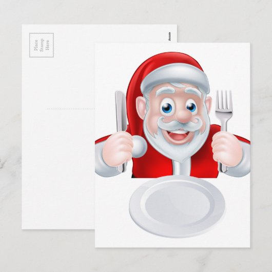 Santa Christmas Dinner Feestdagenkaart (Voorkant / Achterkant)