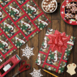 Santa Christmas Dragon Fantasie Cadeaupapier<br><div class="desc">Kerstman met een jonge groene draak op schoot. Santa's hol is gevuld met een zak speelgoed,  baby griffin,  baby witte eenhoorn en twee katten in boekenplanken. Achter is een open haard,  boekenplanken gevuld met boeken en wandtapijt van een sneeuwman</div>