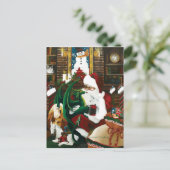 Santa Christmas Dragon Fantasie Feestdagenkaart (Staand voorkant)