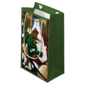 Santa Christmas Dragon Fantasie Klein Cadeauzakje (Voorkant Gekanteld)