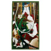 Santa Christmas Dragon Fantasie Klein Cadeauzakje (Voorkant)