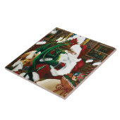 Santa Christmas Dragon Fantasie Tegeltje (Zijkant)