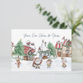 Santa Christmas Elf Rudolph Enclosure Kaart (Staand voorkant)
