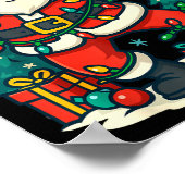 Santa Christmas Festive Jolly Dance Snowy Lights F Poster (Hoek)