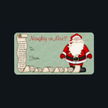 Santa Christmas Gift Label Labels<br><div class="desc">Kerst cadeau label labels met Sinterklaas vragen wie is stout of leuk. Voer uw eigen gegevens in de daarvoor bestemde ruimte in. Ontvang de bijpassende uitnodigingen voor feestdagen,  briefpapier of porto!</div>