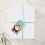 Santa Christmas Gift Tags- Geschenk voor vakantie Cadeaulabel<br><div class="desc">Deze labels,  ontworpen door Aesthetic Journeys,  hebben een schattige kerstman aan de voor- en achterkant die in het ontwerp is opgenomen. Gebruik de knop Aanpassen om uw eigen persoonlijke tekst toe te voegen of de achtergrondkleur te wijzigen. Maakt een schattig geschenk label voor elk vakantiegeschenk.</div>