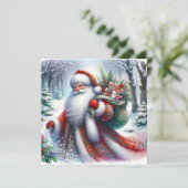 Santa Christmas Greeting Card Kaart (Staand voorkant)