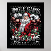 Santa Christmas Gym Workout Jingle Krijgt Flexin A Poster (Voorkant)