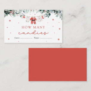 Santa Christmas Hoeveel Snoepjes Baby shower spel Informatiekaartje