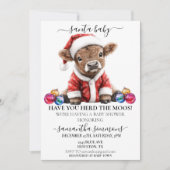 Santa Christmas Holiday Highland Baby shower Kaart (Voorkant)