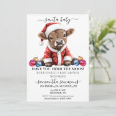 Santa Christmas Holiday Highland Baby shower Kaart (Staand voorkant)