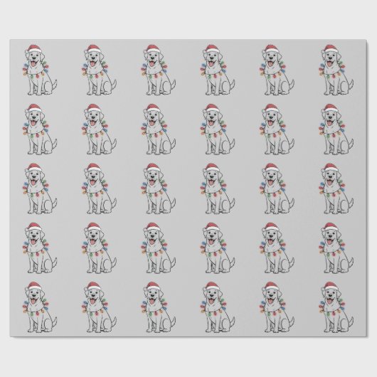 Santa Christmas Hondenliefhebber Labrador Retrieve Cadeaupapier (Vlak)