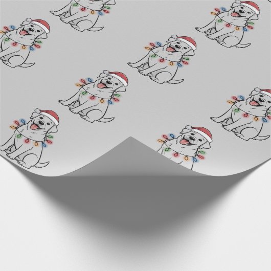 Santa Christmas Hondenliefhebber Labrador Retrieve Cadeaupapier (Hoek)