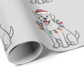 Santa Christmas Hondenliefhebber Labrador Retrieve Cadeaupapier (Rol Hoek)