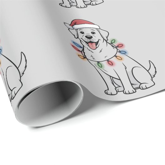 Santa Christmas Hondenliefhebber Labrador Retrieve Cadeaupapier (Rol Hoek)
