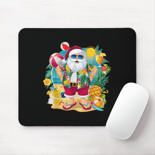 Santa Christmas In July On Beach Hawaiian Summer V Muismat (Met muis)