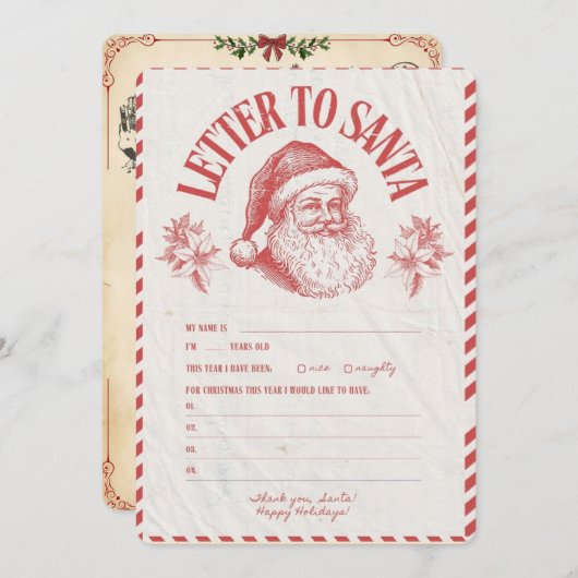 🎅 santa christmas in u kaart (Voorkant / Achterkant)