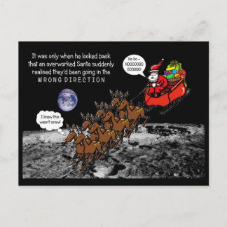 Santa Christmas Jokes Reindeers Wrong Direction Briefkaart