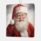Santa Christmas Keramisch Ornament (Links)