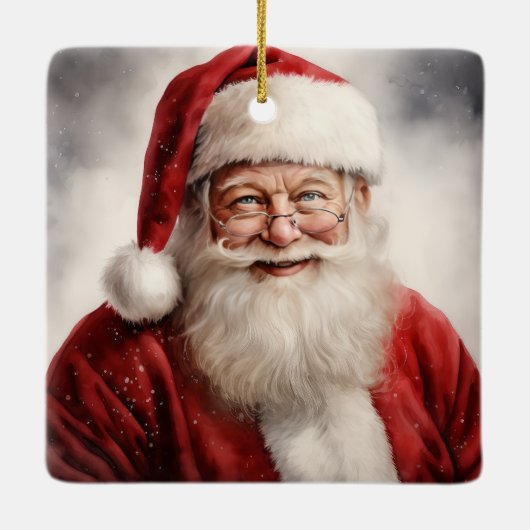 Santa Christmas Keramisch Ornament (Achterkant)