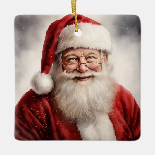 Santa Christmas Keramisch Ornament (Voorkant)