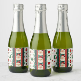 Santa Christmas Labels Sparkling Wijnetiket