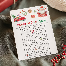 Santa Christmas Maze Game  Feestdagenkaart
