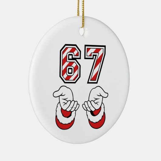 Santa Christmas Meme Six Seven 67 6 7 Holiday Keramisch Ornament (Rechts)