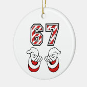 Santa Christmas Meme Six Seven 67 6 7 Holiday Keramisch Ornament (Links)