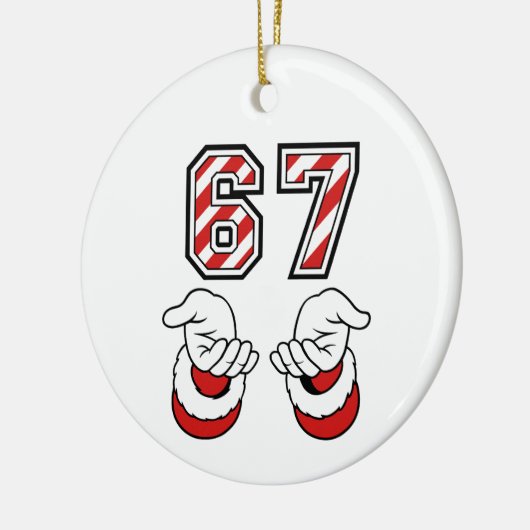 Santa Christmas Meme Six Seven 67 6 7 Holiday Keramisch Ornament (Links)