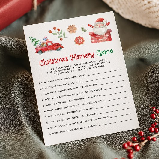 Santa Christmas Memory Game Feestdagenkaart