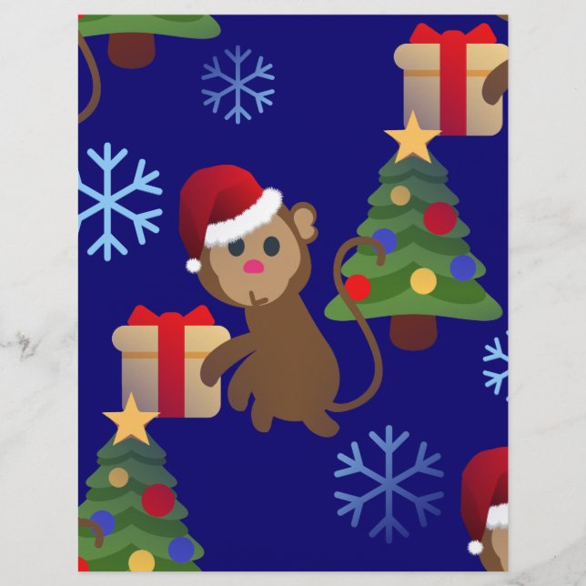 santa christmas monkey emoji (Voorkant)