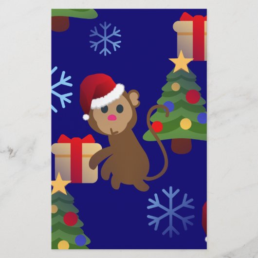 santa christmas monkey emoji briefpapier (Voorkant)