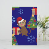 santa christmas monkey emoji briefpapier (Staand voorkant)
