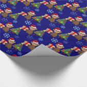 santa christmas monkey emoji cadeaupapier (Hoek)