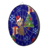 santa christmas monkey emoji dartbord (Voorkant Rechts)