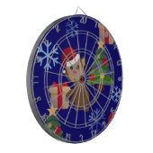santa christmas monkey emoji dartbord (Voorkant Links)