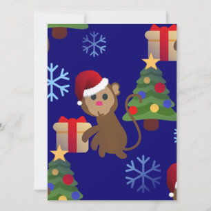 santa christmas monkey emoji feestdagenkaart