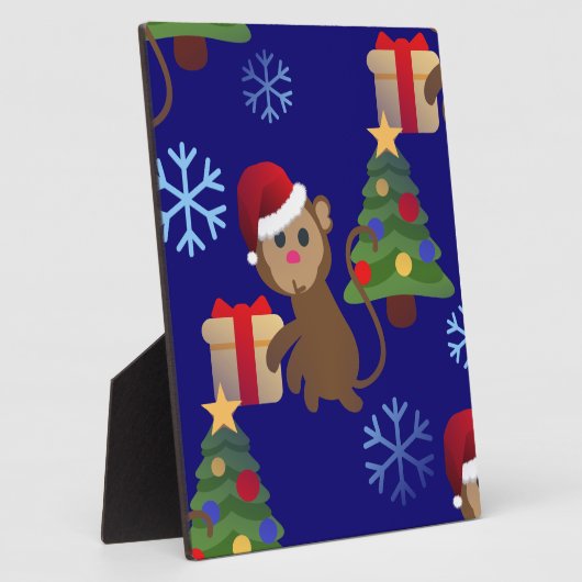 santa christmas monkey emoji fotoplaat (Zijkant)