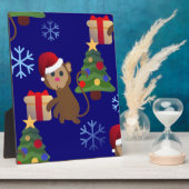 santa christmas monkey emoji fotoplaat (Zijkant)