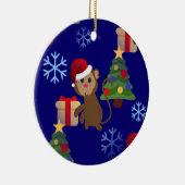 santa christmas monkey emoji keramisch ornament (Rechts)